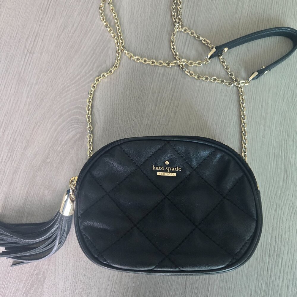 Black Leather Kate Spade Crossbody Bag - Picture 2 of 6